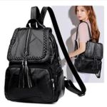Fashion Women Soft Leather Backpack Large Capacity Shoulder Bags - image 2