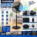 CHARWEEK 18inch Black Storm Stand Fan