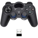 product_image_name-TD-2.4G USB Wireless Gaming Controller Gamepad For PC/Laptop Computer(Windows XP/7/8/10) & PS3 & Android & Smart Phone Tablet PC Smart TV Box (Black)-1