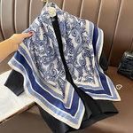 Scarf & Turbon Luxury Vintage Blue Neck Scarf