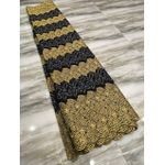 product_image_name-Fashion-TOP CLASS UNISEX SWISS COTTON VOILE DRY LACE FABRIC - BLACK & GOLD (5YARDS, NO GELE SCARF)-6