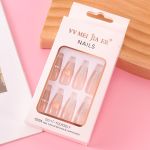 Women's Artificial 24 Pcs Nails Fashionable Press On Nails - Silver