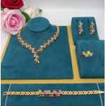 Longchain  Premium Unique Sophisticated Diamond Iced Bracelet/Ear-ring/Ring & Necklace Set