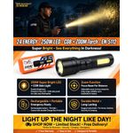 Generic 24 Energy EN-5112 250W LED COB Zoom Torch – Rechargeable Portable Flashlight