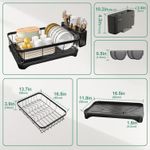 product_image_name-Flushrenic-Dishwashing rack,Kitchen countertop cutlery drying rack,Dish Drying Rack for Kitchen Counter,Adjustable Drain Spout,Utensil Separation Design,Spout Removable Utensil and Cup Holder,Kitchen storage-2