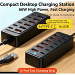 Generic 12 In 1 6PD 6USB 66w Fast Charger Power Socket - image 2