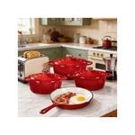4 In 1 Enamel Coated Dutch Oven Cast Iron Pot - Cast Iron Cookware Set