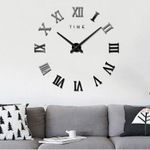Generic Roman Numeral DIY Wall Sticker Mute Clock - Black