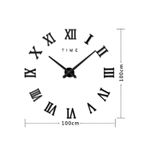 Generic Roman Numeral DIY Wall Sticker Mute Clock - Black - image 6