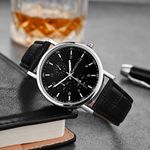 product_image_name-Fashion-2 IN 1 Men's Leather Quartz Watch + Men's Bracelet Set - Black-4