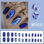 product_image_name-Fashion-Reusable 24Pcs Ladies False Nails Long Nail Art Removable Press on Nails -1