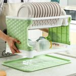 Generic Rust-Free Plastic Kitchen Drainer Storage Rack - 2-Tier Plate Organizer for Counter - image 4