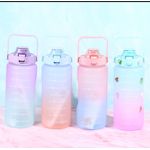 2L Water Bottle  Student  Drink Bottle With Straw