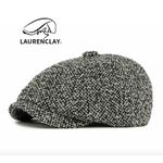 Men's thick color blocking octagonal cap -  black