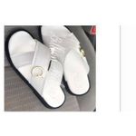 Men's Smart Leather Palm Slippers - White Quality 