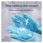 Generic Pet Bathing Gloves Thickened Anti-scratch Dog And Cat Bathing Scrubbing Silicone Gloves - image 3