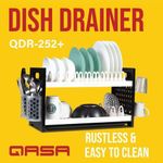 Qasa New Rustless 2 Tier Plastic Dish Drainer Plate Rack QDR-252+ (72A2)