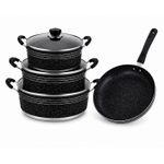 Generic 4 Set Non -Stick Cookware +  12 Pieces Unbreakable Ceramic Curved And Flat Plates - image 4
