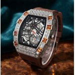 Fashion Solid Brown Men Silicon Watch
