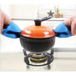 Generic Silicone Heat Resistant Pot Holder/ Glove Holder-2 Pc Blue