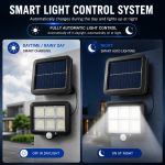 Generic Solar Wall Light Outdoor Motion Sensor Remote Control Waterproof 3 Modes - image 5