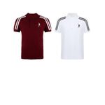 Ifit Wears Men's Confirm Quality Shoulder Design Polo - White and Wine