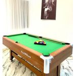 Modern 6Ft Snooker Board with Balls, Cue Sticks & Triangle Rack – Green Felt