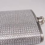 Generic Luxury Silver Rhinestone Stainless Steel Hip Flask – 6oz Portable Alcohol Flask - image 3