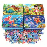 Generic 60Pcs Wooden Jigsaw Puzzles In Metal Box - Mermaid - image 2