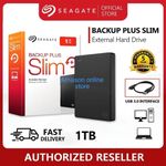 SEAGATE 100% Genuine Original BackUp Plus Slim 1TB Portable Storage Drive