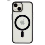 iPhone 14 Plus Black Glossy Magnetic MagSafe Protective Case