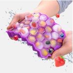 Royal Glow Honeycomb Silicone Ice Cube Tray – Hexagon Ice Maker Easy Release Freezer Mold... Purple - image 2