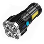 product_image_name-Generic-BATTERY INDICATOR LONG LASTING FLASHLIGHT TORCHLIGHT, Waterproof Outdoor And Indoor Flashlight, USB Rechargeable Torchlight, Led Flashlight, Camping Hiking Torchlight, High Power LED Flashlights Camping Torch With 4 Lamp Leds, LED Camping Lantern Light-7