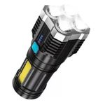 product_image_name-Generic-BATTERY INDICATOR LONG LASTING FLASHLIGHT TORCHLIGHT, Waterproof Outdoor And Indoor Flashlight, USB Rechargeable Torchlight, Led Flashlight, Camping Hiking Torchlight, High Power LED Flashlights Camping Torch With 4 Lamp Leds, LED Camping Lantern Light-8