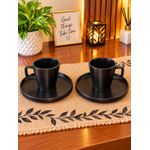 Dinner Set Modern Black Stoneware 4-Piece Dinnerware Set – Service for 4Product . Good Quality