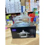 Lovely transparent glass bowl with cover lid