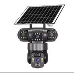 SOLAR-POWERED AUTO_TRACKING 4G ROTATIONAL CCTV CAMERA COMPLETE THREE LENS Big lens
