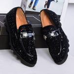 NEW ARRIVAL STONE DESIGNER Shoe - Black