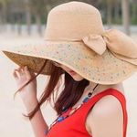 Luxury Ladies Summer Hat Fashion Straw Hat Ladies Beach Sun Hat Foldable Hat, Brown Hat