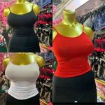 UNCLE D Ladies Singlet Top - 3pcs White Black Red