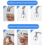 product_image_name-Advenza-4 PCS Sink Water Faucet Filter,360-Degree Rotating Faucet Filter Water Purifier Faucet Filter Purifier for Kitchen, Bathroom, Sink, Removes Heavy Metals and Hard Water(Blue)-7