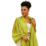 Fashion Sun Protection Shawl Lightweight Oversized Polyester Beach Wrap Mustard Green