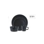 Black 4pcs High Quality Stoneware Dinner Set