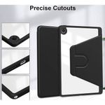Generic 360° Rotation Transparent Back Smart Case for Samsung Galaxy Tab A9 Plus (11-Inch) - Black - image 3