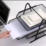 product_image_name-Generic-3 Tier Metal Mesh Anti Rush Document Tray/File Organizer -1