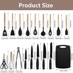 Generic 19-Piece Silicone Kitchen Utensil & Knife Set with Cutting Board & Storage Holder Stand - image 4