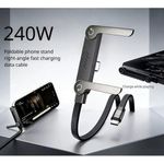 Generic 240W Folded Stand Braided Elbow Folding, type C to Type C Data Cable