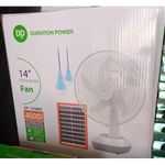 Dp Duration Power 14" Rechargeable Fan with Solar Panel & LED Bulbs