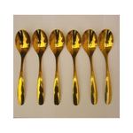 Luxury Gold Plated Stainless Steel Spoon Set - 6Pcs