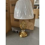 Gold  back Table Lamp with Linen Shade - Light for Bedroom & Kids Room